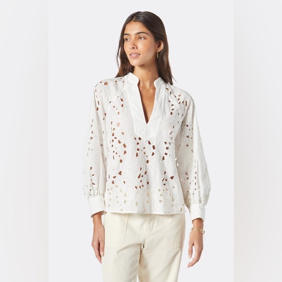 Joie ‘Perci’ Floral Eyelet Long Sleeve Blouse - Picture 1 of 9